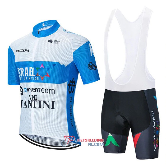 Israel Cycling Academy Fietsshirt Met Korte Mouw 2020 en Korte Koersbroek Wit Blauw